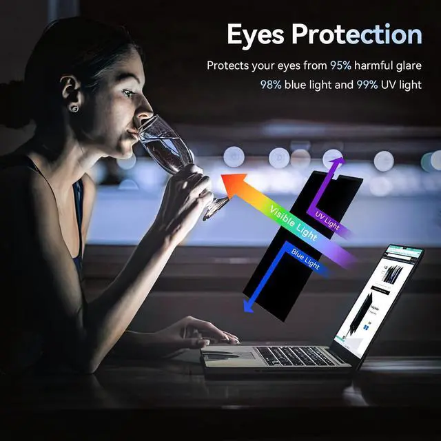 Alt view image 4 of 5 - Magnetic Privacy Screen Protector Compatible With MacBook Pro 14 Inch (2021-2024, M1, M2), Removable Anti Spy Blue Light Glare Shield, Laptop Privacy Filter for Mac Pro 14in (A2918/A2992/A2442/A2779)