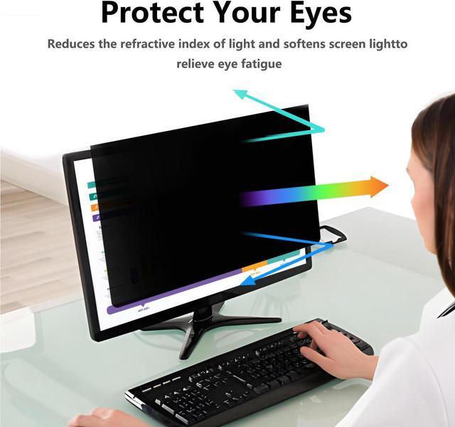 Alt view image 5 of 5 - Pozlle 21.5 Inch Computer Privacy Screen Shield for 16:9 Widescreen Desktop Monitor - Anti-Glare Blue Light Privacy Filter and Anti Spy Privacy Screen Protector Film