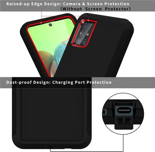 Alt view image 4 of 5 - ACAGET True Wireless Earbuds Bluetooth Headphones for Samsung Galaxy A71 Case Heavy Duty Protective Armor Shockproof Non-Slip Bumper Case Noise Cancelling Earphones Stereo Bass with Mic Headphone