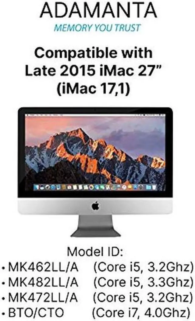 Alt view image 3 of 3 - Adamanta 16GB (2x8GB) Apple Memory Upgrade Compatible with Late 2015 iMac 27" Retina 5K Display DDR3/DDR3L 1867Mhz PC3L-14900 SODIMM 2Rx8 CL13 1.35v RAM DRAM