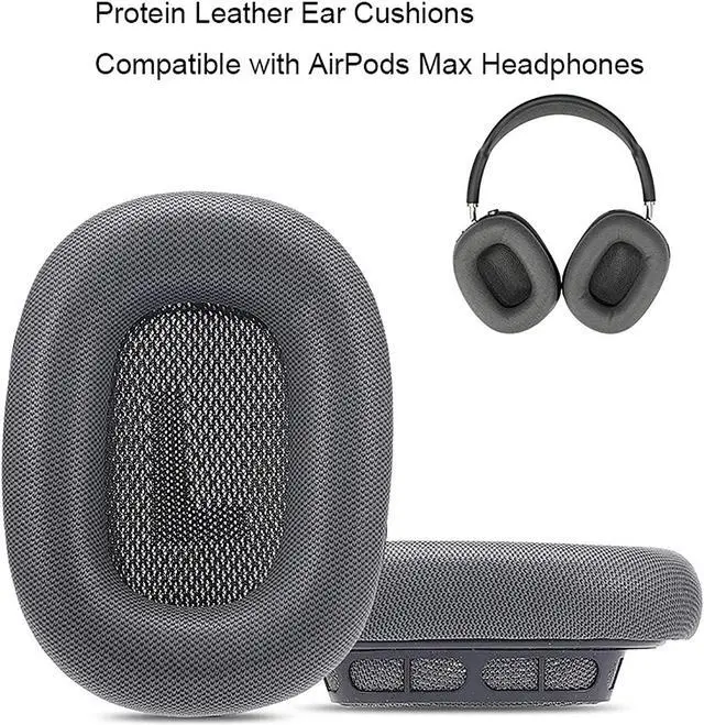 Alt view image 3 of 4 - Replacement Ear Cushion Upgraded Earpads for AirPods Max Headphones Protein Leather Ear Pads Covers with Memory Foam and Magnetic for AirPods Max Grey