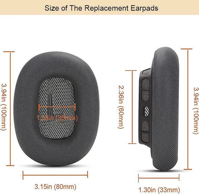 Alt view image 2 of 4 - Replacement Ear Cushion Upgraded Earpads for AirPods Max Headphones Protein Leather Ear Pads Covers with Memory Foam and Magnetic for AirPods Max Grey