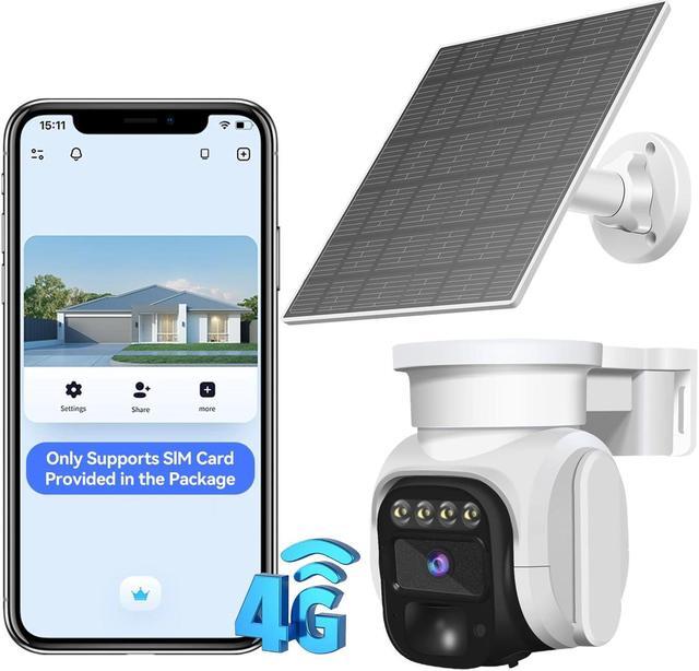 Ebitcam 4G LTE Cellular Security Cameras Include SD&SIM Card, Solar Powered Cameras Work Without WiFi, 2K Live Video, 360° View, Color Night Vision, Motion Alerts, Remote Phone Access In | Whizz