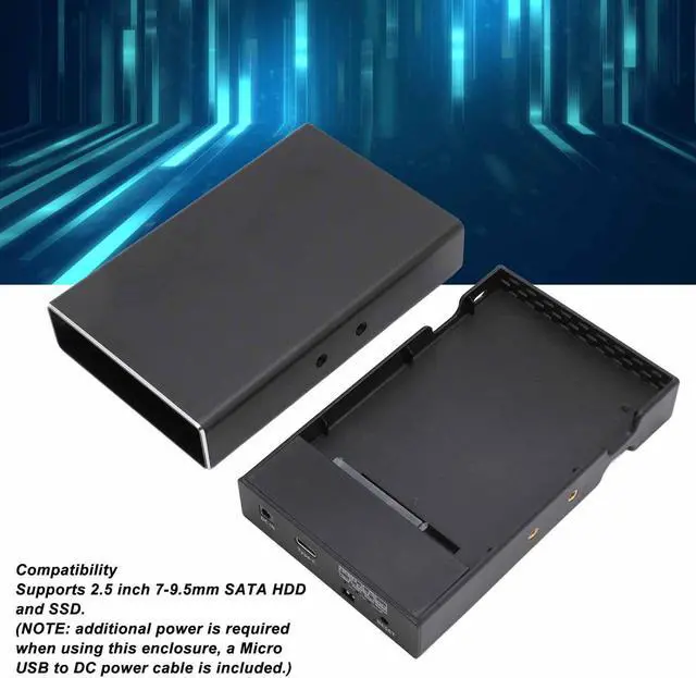 Alt view image 2 of 5 - Serounder 2 Bay 2.5 inch SATA RAID Enclosure, USB3.1 Type C to 2.5 SATA I II III HDD SSD RAID External Enclosure, Support RAID 0/1, Large and Normal Mode, 10Gbps,12TB Capacity