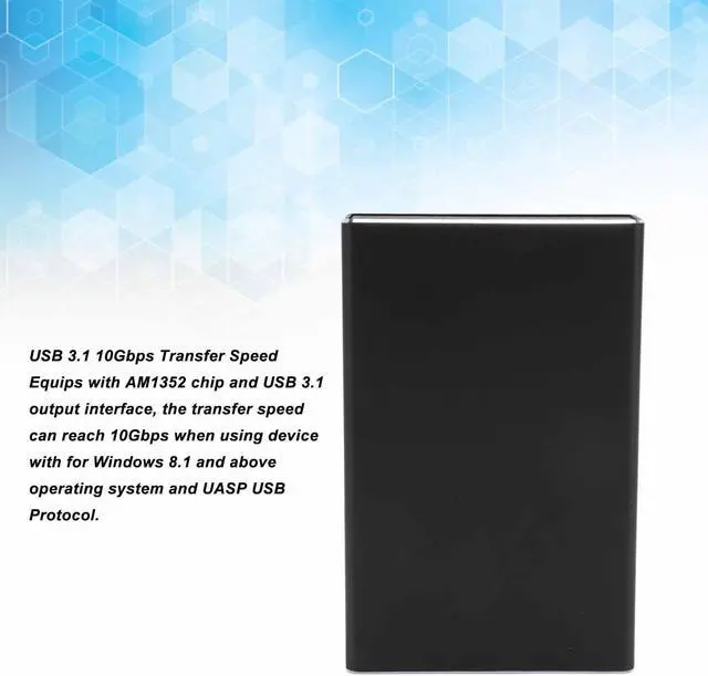 Alt view image 3 of 5 - Serounder 2 Bay 2.5 inch SATA RAID Enclosure, USB3.1 Type C to 2.5 SATA I II III HDD SSD RAID External Enclosure, Support RAID 0/1, Large and Normal Mode, 10Gbps,12TB Capacity
