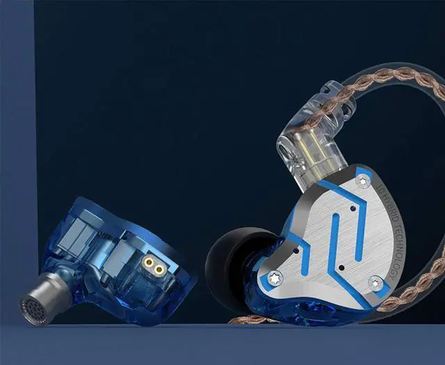 Alt view image 3 of 5 - Five Driver Headphones,KZ ZS10 PRO High Fidelity Noise-Isolating Earbuds/Earphones with Detachable Cable 2Pin 0.75mm (with MIC, Glare Blue)