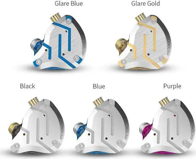 Alt view image 4 of 5 - Five Driver Headphones,KZ ZS10 PRO High Fidelity Noise-Isolating Earbuds/Earphones with Detachable Cable 2Pin 0.75mm (with MIC, Glare Blue)