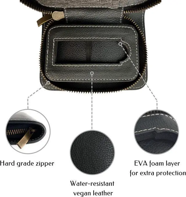 Alt view image 4 of 5 - Soul Technologies Cryptocurrency Hardware Wallet Case  Luxury Crypto Wallet Case Compatible with Ledger Nano X/S Plus  Protective Vegan Leather Hard Case Wallet for Crypto and NFTs (Black Slimline)