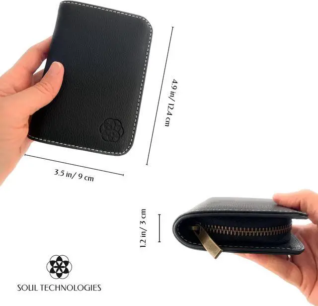 Alt view image 5 of 5 - Soul Technologies Cryptocurrency Hardware Wallet Case  Luxury Crypto Wallet Case Compatible with Ledger Nano X/S Plus  Protective Vegan Leather Hard Case Wallet for Crypto and NFTs (Black Slimline)