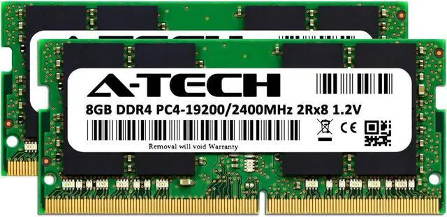 Alt view image 2 of 5 - A-Tech 16GB (2x8GB) DDR4 2400MHz SODIMM PC4-19200 2Rx8 Dual Rank 260-Pin CL17 1.2V Non-ECC Unbuffered Notebook Laptop RAM Memory Upgrade Kit