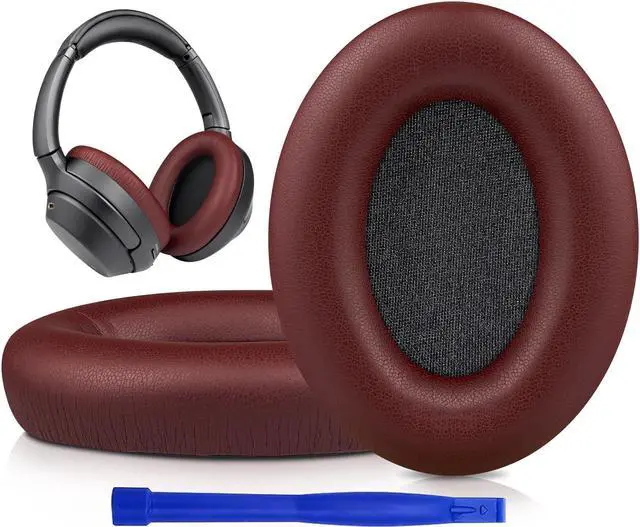 Main image of SOULWIT Professional Earpads Cushions Replacement for Sony WH-1000XM3 (WH1000XM3) Over-Ear Headphones, Ear Pads with Softer Protein Leather, Noise Isolation Memory Foam, Added Thickness (Burgundy)
