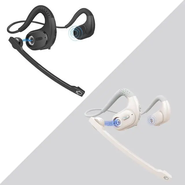 Main image of BANIGIPA Bluetooth Headset with Removable Microphone, Noise Cancelling Wireless Headset for Phones Laptop Computer PC, Open Ear Headphones for Office Meeting Running Cycling Driving Working-12 Hrs