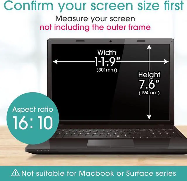 Alt view image 2 of 5 - BELLEMOND 14 Inch 16:10 Magnetic Laptop Privacy Screen Filter - Computer Monitor Privacy Shield Removable & Reversible Anti-Slip Privacy Screen Protector with Anti Glare & Blue Light Reduction - 1PC