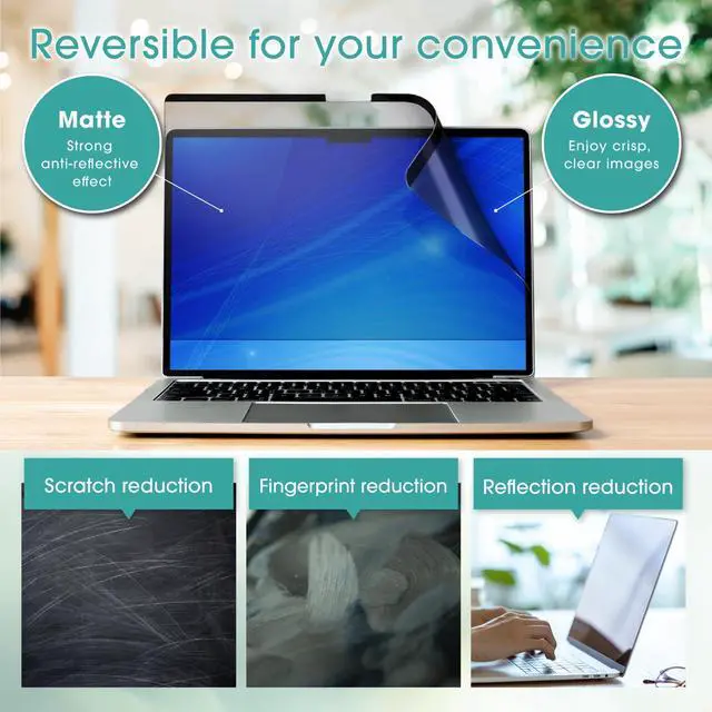Alt view image 5 of 5 - BELLEMOND 14 Inch 16:10 Magnetic Laptop Privacy Screen Filter - Computer Monitor Privacy Shield Removable & Reversible Anti-Slip Privacy Screen Protector with Anti Glare & Blue Light Reduction - 1PC