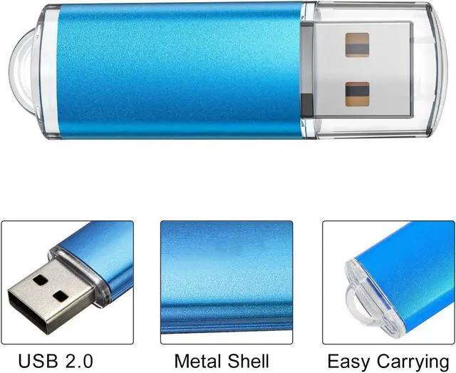 Alt view image 2 of 5 - TOPESEL 10 Pack 8GB USB 2.0 Flash Drive Memory Stick Thumb Drives (5 Mixed Colors: Black Blue Green Red Silver)