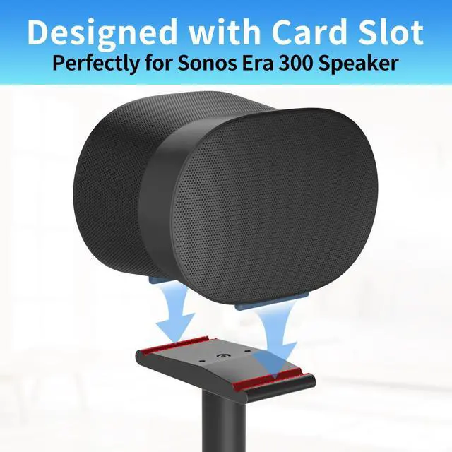 Alt view image 2 of 5 - Heavy-Duty Speaker Stand for Sonos Era 300 Stand Black with Cable Management Floor Speaker Stands for Sonos Era 300 Speaker Stand for Easy and Secure Mounting