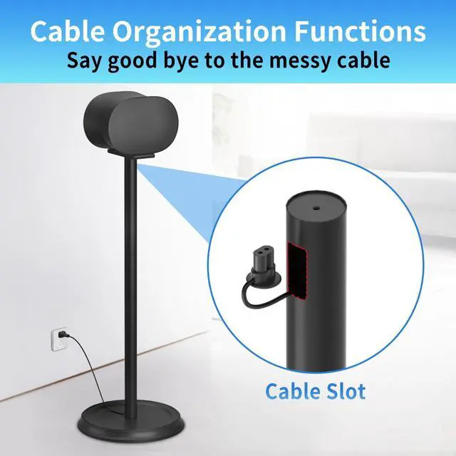 Alt view image 4 of 5 - Heavy-Duty Speaker Stand for Sonos Era 300 Stand Black with Cable Management Floor Speaker Stands for Sonos Era 300 Speaker Stand for Easy and Secure Mounting