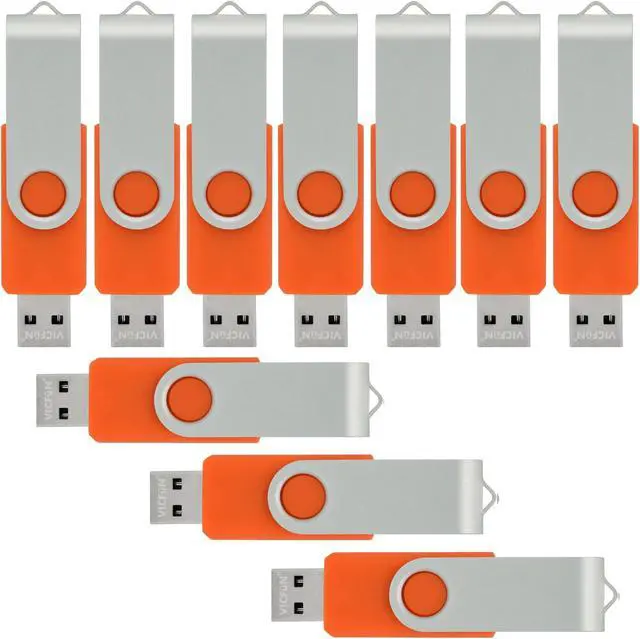 Main image of VICFUN 10 Pack 8GB USB Flash Drives USB 2.0 8GB USB Thumb Drive Pen Drive,Orange