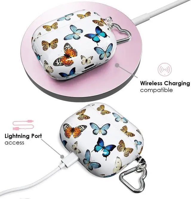Alt view image 4 of 4 - Velvet Caviar Compatible with AirPods 3rd Generation Case with Keychain - Cute Protective Hard AirPod 3 Cases for Women - Butterfly Dreams