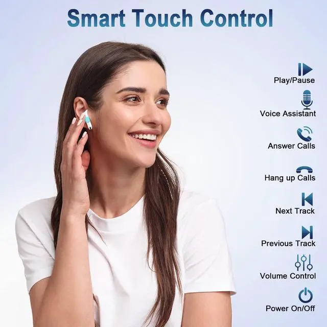 Alt view image 5 of 5 - Wireless Earbud Bluetooth 5.3 Headphones with Clear Sound, 40H Playtime, Sport Earbud Touch Control with LED Digital Display, IP7 Waterproof Bluetooth Earphones Built-in Mic for Android iOS Workout