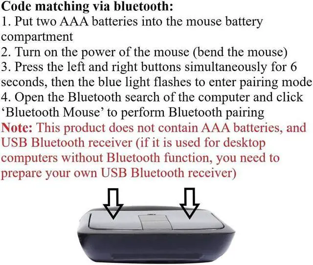 Alt view image 5 of 5 - WUDEMWWFE Bluetooth Arc Touch Mouse Slim Mini Wireless Curved Computer Mouse Folding Optical Mice Portable Foldable Mouse for Laptop PC iPad MacBook Tablet Smart Phone - Black