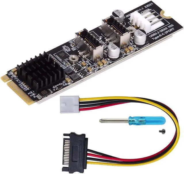 Main image of CY Card 10Gbps Dual Type-E USB 3.1 Front Panel Socket to NVME NGFF M-Key Express Card Adapter for Motherboard