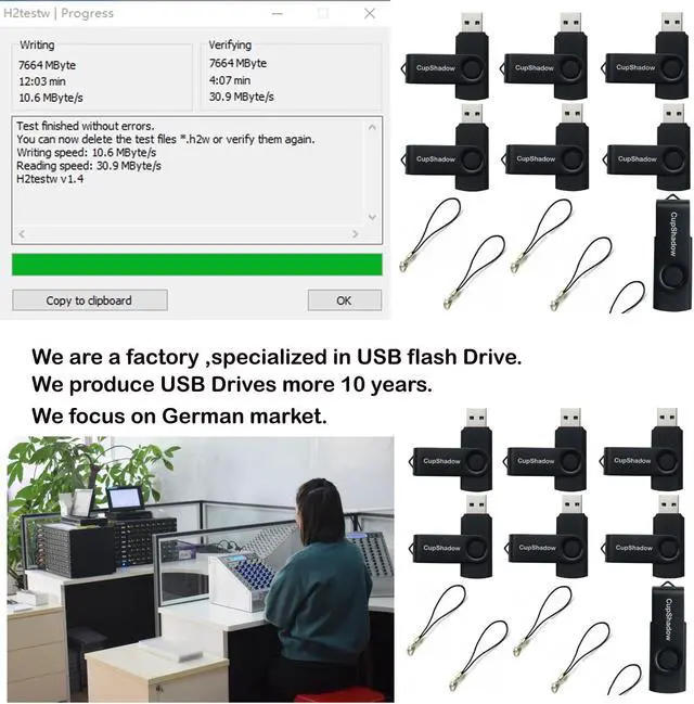 Alt view image 3 of 4 - lcwamy 8GB USB Flash Drive 15 Pack Bulk USB Flash Drives USB2.0 Flash Drive Bulk 8GB Thumb Drive 15 Pack USB Drive Bulk CupShadow USB (Black)