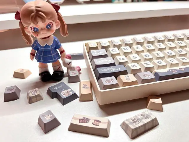 Alt view image 4 of 5 - daixiahu Alice Rabbit Theme Key Cap Set, 141 Cherry MX Switch Mechanical Keyboard Custom Key Cap (Cherry Height)