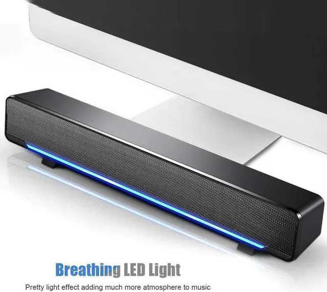 Alt view image 5 of 5 - Soundbar,USB Wired SoundBar,Music Player with Bass Surround,Stereo USB Powered Mini Soundbar Speakers with 3.5mm Input for PC Tablets Laptop Desktop Projector Cellphone for Home Theater(Black)