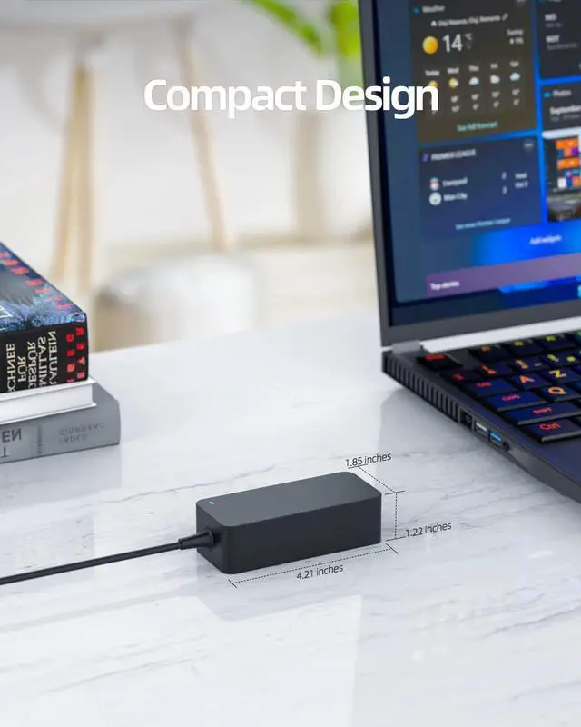 Alt view image 5 of 5 - 65W 45W Laptop Charger Fit for HP Elitebook 840 845 850 855 820 830 835 725 735 745 755 ProBook 440 450 430 435 445 455 445R 455R 635 640 650 G3 G4 G5 G6 G7 G8 G9 Power Adapter Supply Cord