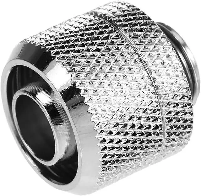 Alt view image 2 of 5 - dracaena.io 6 Pack G1/4" Thread to 3/8" ID, 1/2" OD Compression Fitting for Soft Tubing, Soft Tube Connectors for Computer Water Cooling System, Silver