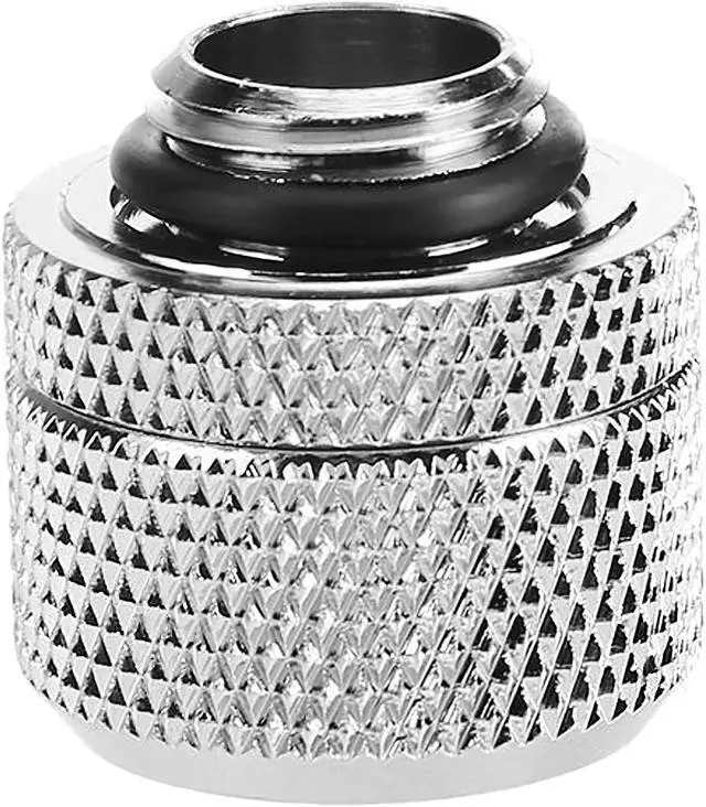 Alt view image 3 of 5 - dracaena.io 6 Pack G1/4" Thread to 3/8" ID, 1/2" OD Compression Fitting for Soft Tubing, Soft Tube Connectors for Computer Water Cooling System, Silver