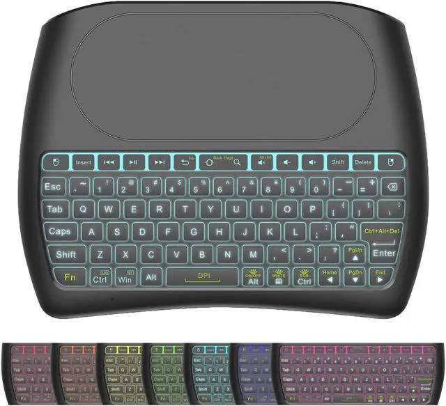 Main image of D8 Rechargeable Wireless Keyboard with Touchpad, 2.4G WiFi/BT4.2 Dual Mode for PC, TV Box, iOS, Android, Windows, Mac OS