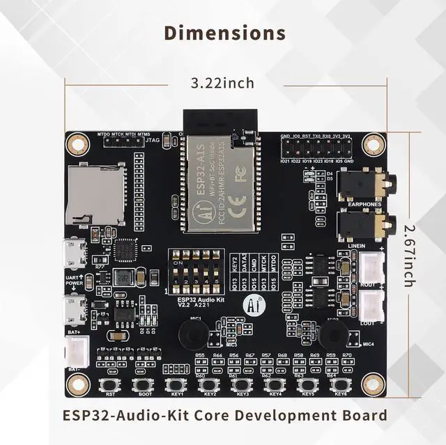 Alt view image 5 of 5 - EC Buying ESP32-Audio-Kit Audio Development Board, ESP32-A1S Audio Development Board Module, WiFi+Bluetooth Module, ESP32 Serial Port to WiFi ESP32 Audio Kit/ESP32 Ethernet