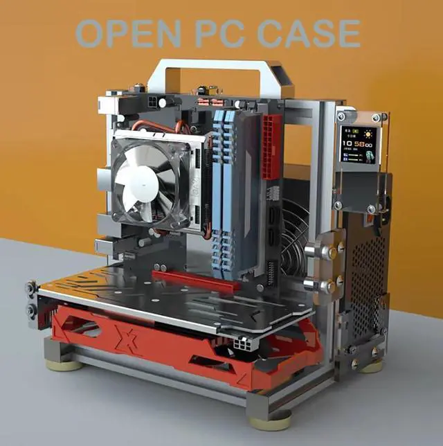 Alt view image 2 of 5 - EDIY PC Test Bench Open Air Computer Case ATX ITX UMATX MATX Motherboard Chassis Aluminum Bracket DIY Bare Frame ATX Support 120 240 360 Liquid Cooling Silver