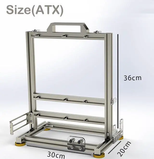 Alt view image 3 of 5 - EDIY PC Test Bench Open Air Computer Case ATX ITX UMATX MATX Motherboard Chassis Aluminum Bracket DIY Bare Frame ATX Support 120 240 360 Liquid Cooling Silver