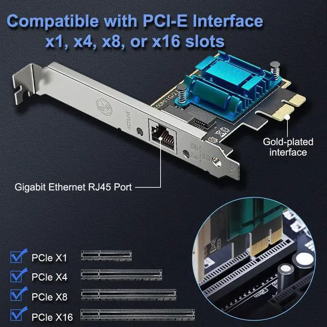 Alt view image 2 of 5 - 2.5GBase-T PCI Express Card 100M/1G/2.5G PCIE Network Card Gigabit Ethernet Card for PC Compatible with Windows 11/10/8/7/XP and Mac OS RJ45 Adapter