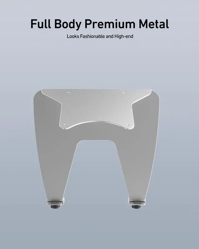 Alt view image 3 of 5 - ergounion VESA Laptop Tray for Monitor Arm - 100x100mm VESA Mount Laptop Tray - Arm Mount Tray for Laptop, Notebook, and Tablet Screens up to 17.3" - Notebook Tray Office Desk Accessories - Silver