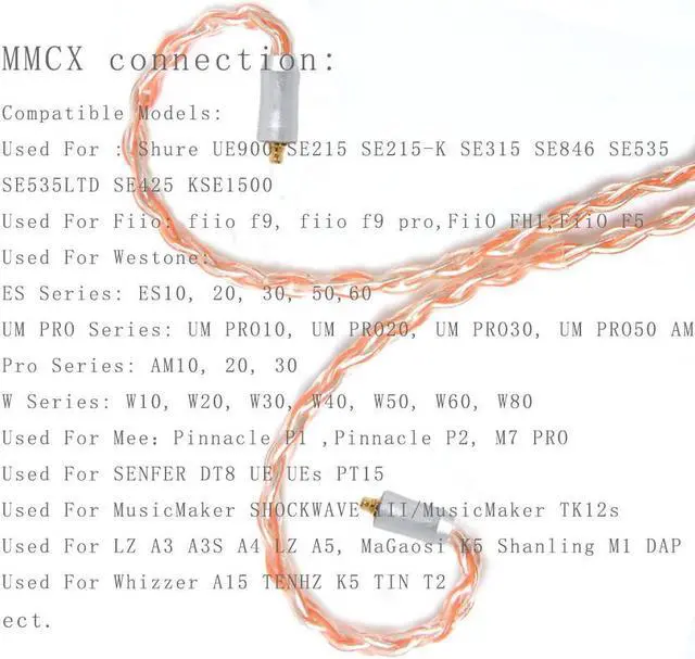 Alt view image 5 of 5 - FEDAI 8-core MMCX Earphone Replacement Cable3.5 MM 4 Pole Single Crystal Copper Earphone Cable Stereo Balance Upgrade Cable for SHURE 846 535 215 315 425 HQ 6 DQSMD 2 MAGAOSIK 5 etc.(mmcx 3.5 mm)