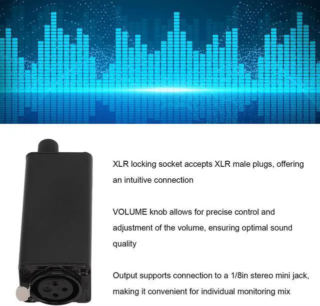 Alt view image 2 of 5 - FOSA Earphone Headphone Amps, Volume Control Monitor System Amplifier with XLR Input Locking Socket 3.5mm Stereo Jack Waist Clip for Drummer Keyboardist Home Theater