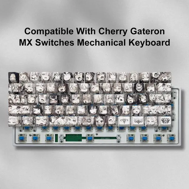 Alt view image 5 of 5 - GMKWTL PBT Anime Keycaps 108 Keys, XVX Japanese Custom Backlit Keycaps, OEM Profile Keycaps for 61/87/104/108 Cherry Gateron MX Switches Mechanical Keyboard (Black Anime)