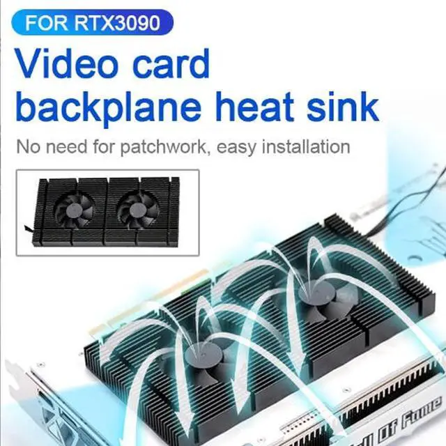 Alt view image 5 of 5 - GOWENIC GPU Backplate Memory Radiator, Aluminum Alloy Heatsink Cooler with 4Pin Cooling Fan and Thermal Pad for Graphics Card RTX3090 3080 3070