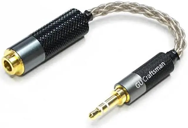Main image of GUCraftsman 3.5mm Stereo Male to 4.4mm Balanced Female Portable Headphone Adapter Cable 6N Single Crystal Silver Headphone Jack Convert Cable for Audio Players with 3.5mm Ports