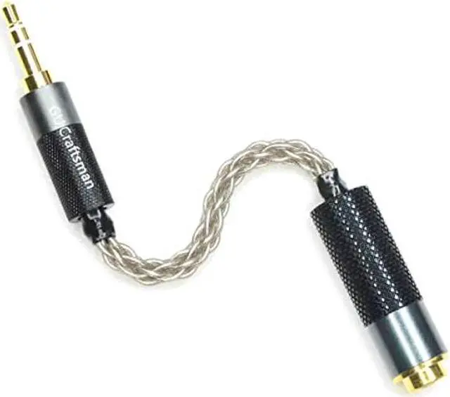 Alt view image 2 of 5 - GUCraftsman 3.5mm Stereo Male to 4.4mm Balanced Female Portable Headphone Adapter Cable 6N Single Crystal Silver Headphone Jack Convert Cable for Audio Players with 3.5mm Ports