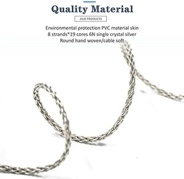 Alt view image 5 of 5 - GUCraftsman 3.5mm Stereo Male to 4.4mm Balanced Female Portable Headphone Adapter Cable 6N Single Crystal Silver Headphone Jack Convert Cable for Audio Players with 3.5mm Ports