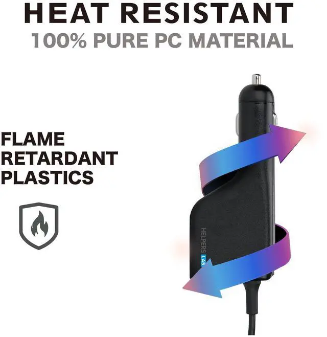 Alt view image 3 of 5 - Helpers lab 45W Car Charger Adapter Battery Charger for Lenovo Ideapad Yoga Helix Edge Thinkpad X1 Carbon Essential 20V 2.25A
