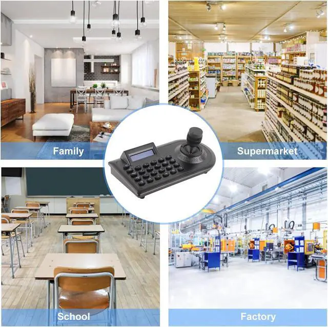 Alt view image 5 of 5 - Hilitand LCD PTZ Camera Keyboard 3D PTZ Controller PTZ Speed Dome Camera Controller PTZ Camera Joystick Controller (US Plug)