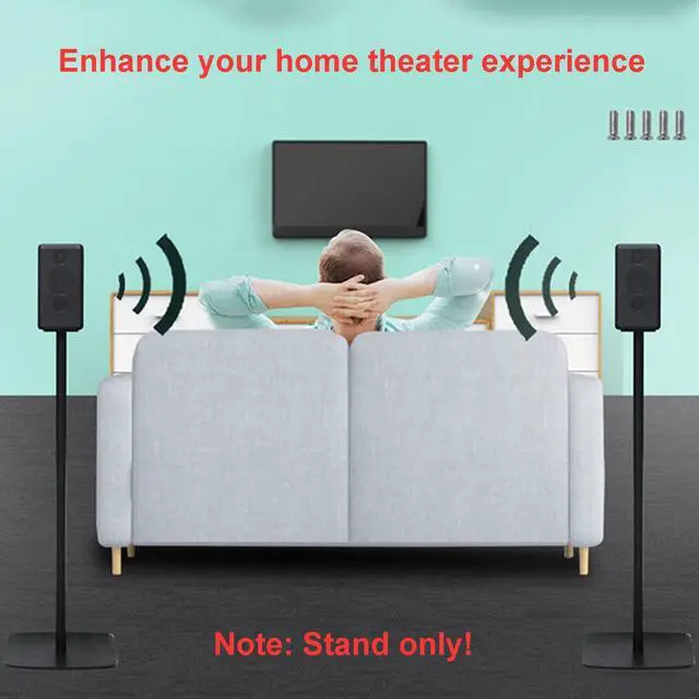 Alt view image 2 of 5 - HUAYUWA 1 Pair Black Speaker Stand for Sony SA-RS3S Wireless Rear Speakers Floor Stand, Perfect Stand Setup for Easy and Secure Mounting (Bracket only)