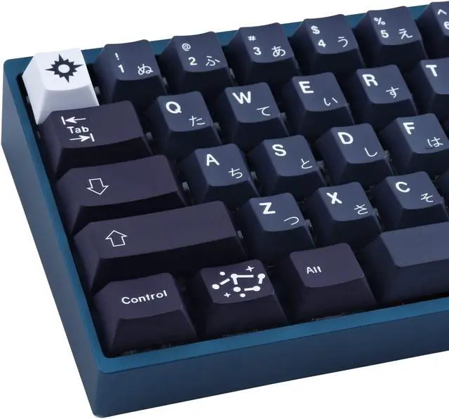 Main image of Hyekit Custom Keycaps - PBT Keycap, Cherry Profile, Dye Sub, Japanese Keycaps, 6.25u, 7u, 161 Key Set, for Mechanical Keyboard, US and UK Layouts (Galaxy)