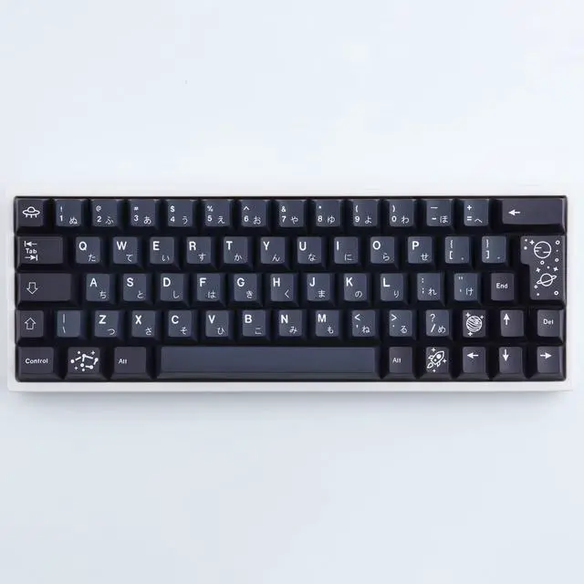 Alt view image 5 of 5 - Hyekit Custom Keycaps - PBT Keycap, Cherry Profile, Dye Sub, Japanese Keycaps, 6.25u, 7u, 161 Key Set, for Mechanical Keyboard, US and UK Layouts (Galaxy)